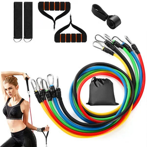 11Pcs Resistance Bands Set | Adjustable Workout Tubes for Home Gym, Full Body Training, Strength & Rehabilitation Fitness Kit