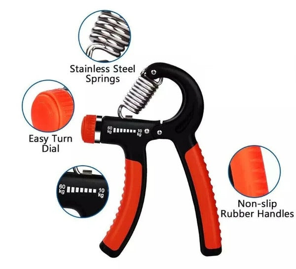 Hand Grip Strength Trainer Gripper | Adjustable Resistance 10-60Kg | Finger, Hand & Forearm Workout Exerciser