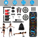 Multifunctional Push Up Board Set | Full Body Home Gym Equipment with Resistance Bands, Pilates Bar & Roller Wheel