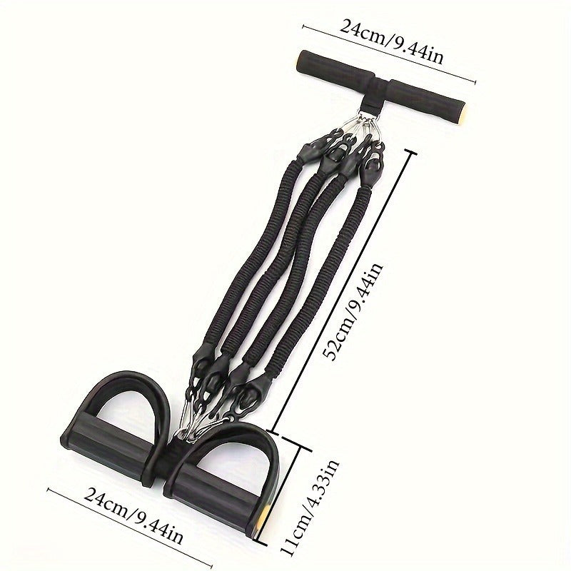 Adjustable Resistance Tension Bands Set with Foot Pedals & Handles | Full Body Home Fitness, Stretch & Core Training