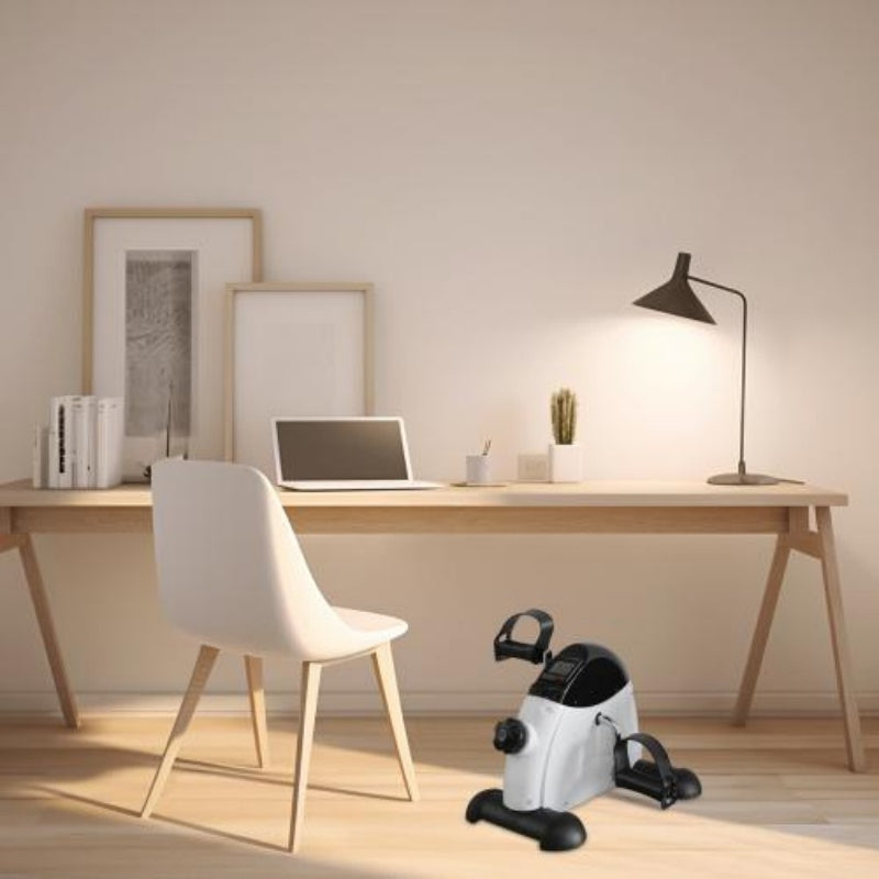 Mini Exercise Bike for Home Rehab | Portable Pedal Trainer with Electronic Display & Instep Straps | 120KG Load Capacity