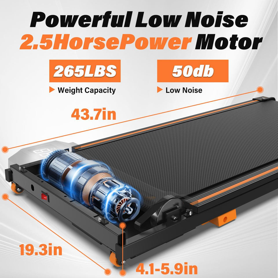 Treadmill with Remote Control | 3-Level Incline, LED Display, Easy-Move Wheels | Quiet 2.5HP Indoor Fitness Running Machine