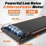 Treadmill with Remote Control | 3-Level Incline, LED Display, Easy-Move Wheels | Quiet 2.5HP Indoor Fitness Running Machine