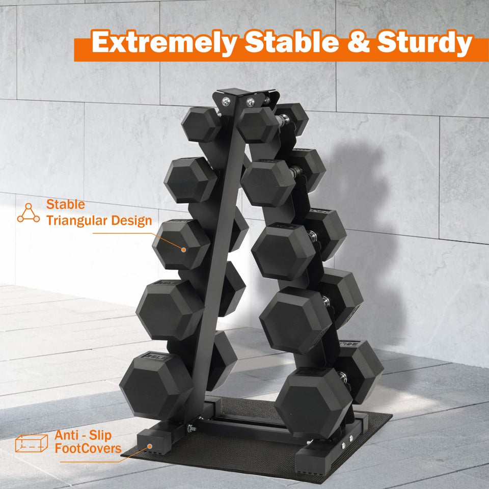Dumbbell Weight Rack 4-Tier & 5-Tier | Heavy-Duty Steel Dumbbell Stand | Space-Saving Gym Storage (Self Pickup Only)