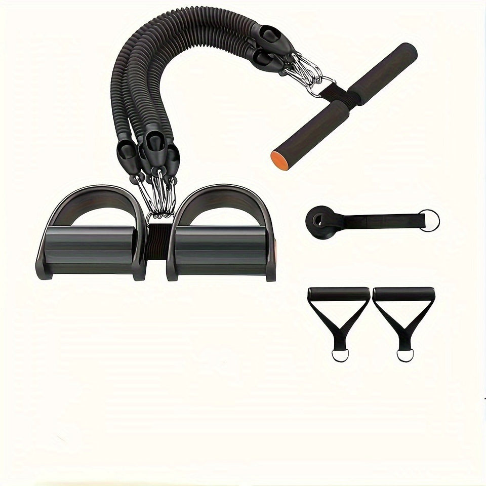 Adjustable Resistance Tension Bands Set with Foot Pedals & Handles | Full Body Home Fitness, Stretch & Core Training