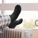 3 Pairs Men Warm Wool Socks | Soft, Cozy Thermal Winter Socks for Cold Weather, One Size Fits US 6–11.5