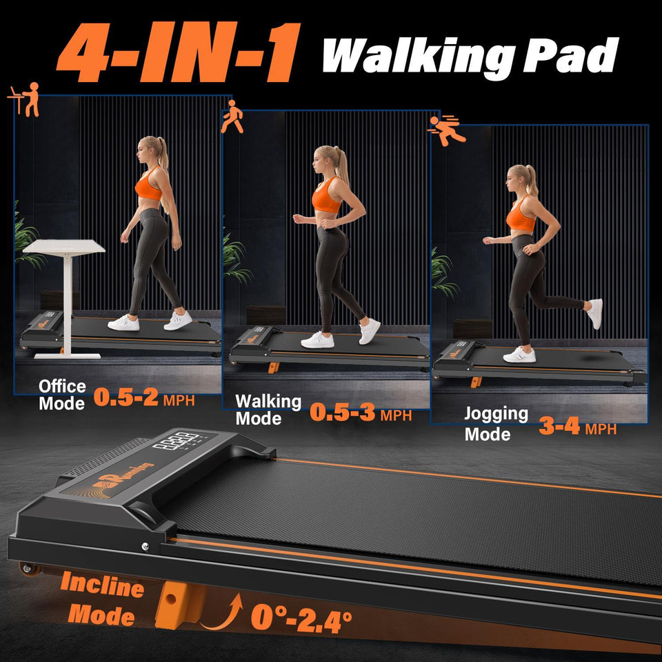 Treadmill with Remote Control | 3-Level Incline, LED Display, Easy-Move Wheels | Quiet 2.5HP Indoor Fitness Running Machine