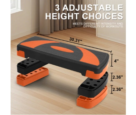 Stepped Cardio Platform | Adjustable 3-Level Workout Step | Non-Slip Fitness Stepper for Home Gym | Durable ABS | Self Pickup Only