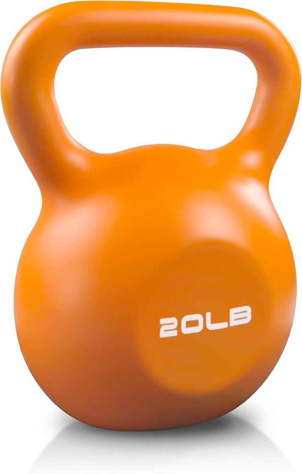 20lbs Kettlebell Set for Women | Vinyl Coated Strength Training Weight | Home Gym Workout & Weight Lifting Equipment