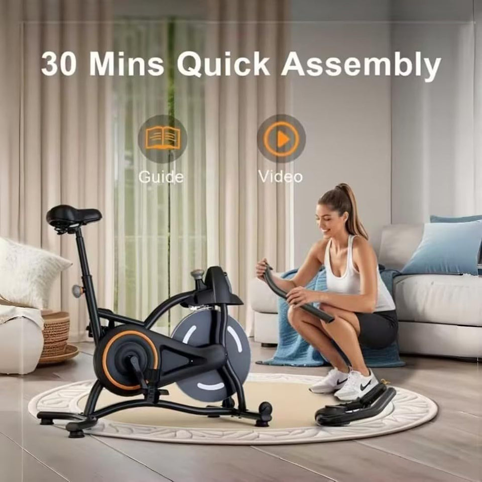 High-Quality Spin Bike for Home Gym | Adjustable Indoor Cycling Bike with Heart Rate Monitor & Display | Fitness Equipment for All Levels