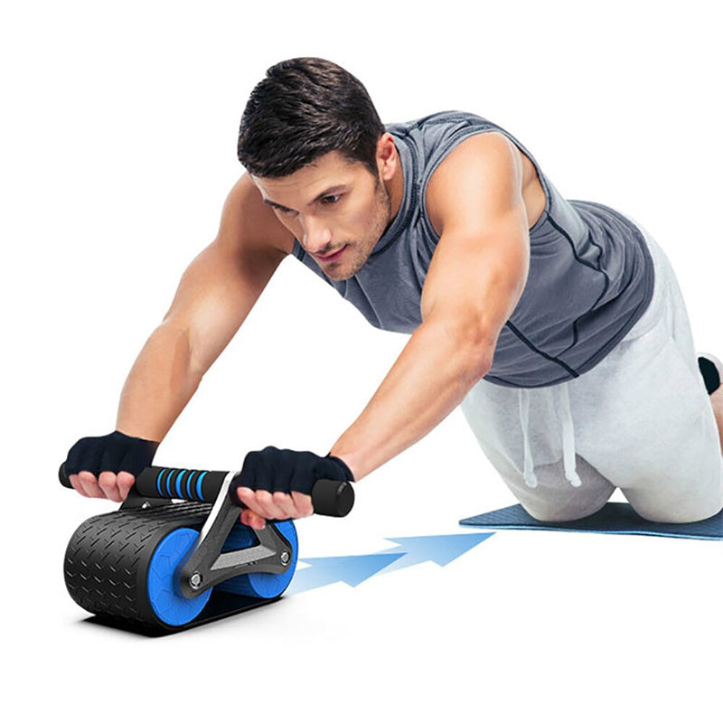 Double Wheel Ab Roller | Automatic Rebound Abdominal Exerciser for Men & Women, Core & Waist Trainer for Home Gym Workouts