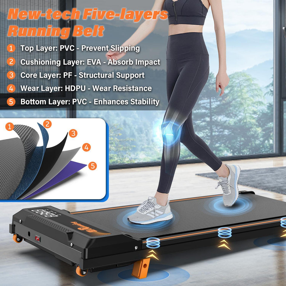 Treadmill with Remote Control | 3-Level Incline, LED Display, Easy-Move Wheels | Quiet 2.5HP Indoor Fitness Running Machine