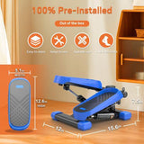 Home Office Mini Stepper with Resistance Bands & LCD Display | 330LB Capacity Compact Fitness Step Machine