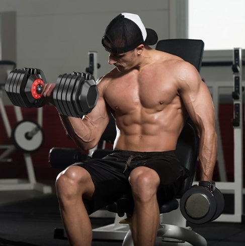 Adjustable Dumbbell Set 55LB | 10-in-1 Free Weights for Men & Women | Fast-Adjust Handle for Full-Body Home Gym Workouts