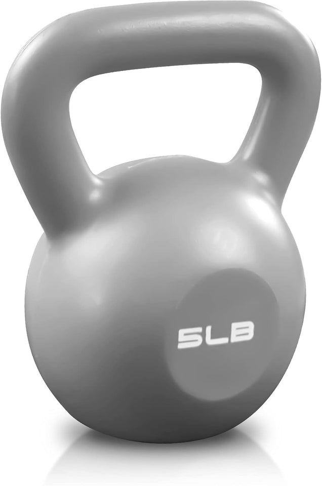 5lbs Kettlebell Set for Women | Vinyl Coated Kettle Bell for Home Gym Strength Training & Weight Lifting | Comfortable Grip