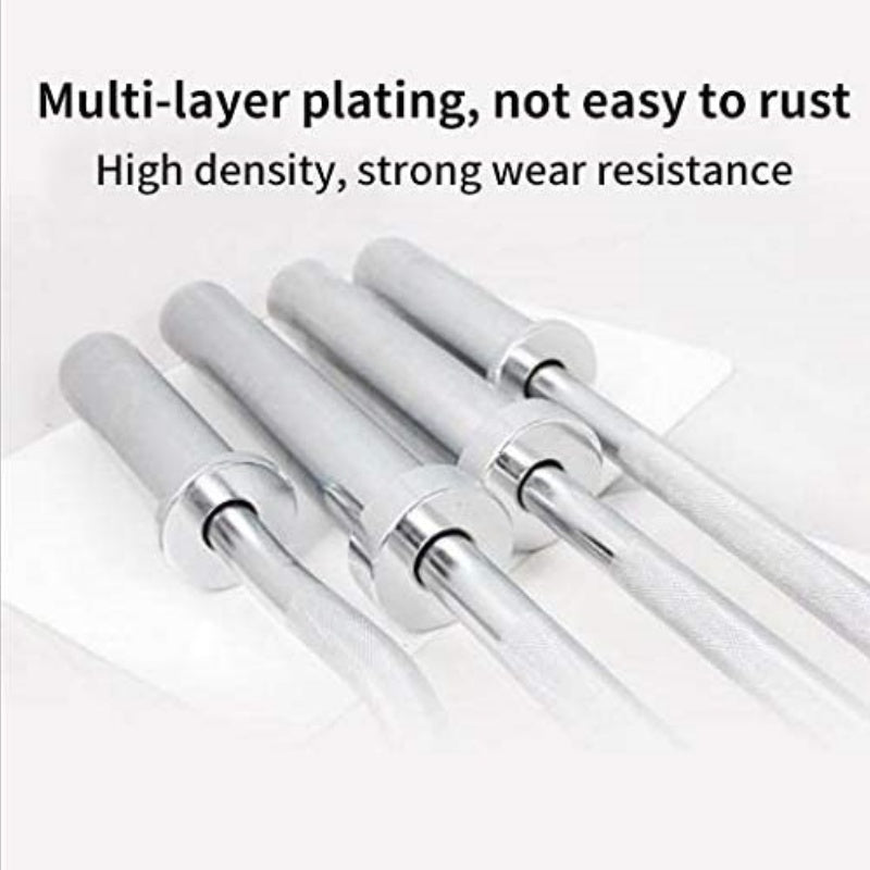 4FT Olympic Barbell Rod for 2" Plates | Chrome Steel Curl Bar | Home Gym Weightlifting Bar | 440LB Capacity | Fitness Training Bar