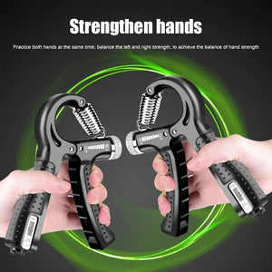 Adjustable Hand Grip Strength Trainer | Finger & Arm Exerciser with Counter | Portable Gym Gripper for Fitness & Rehabilitation