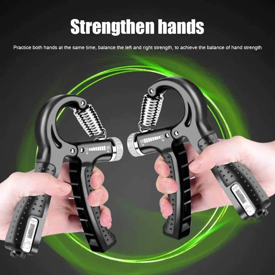 Adjustable Hand Grip Strength Trainer | Finger & Arm Exerciser with Counter | Portable Gym Gripper for Fitness & Rehabilitation
