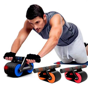 Double Wheel Ab Roller | Automatic Rebound Abdominal Exerciser for Men & Women, Core & Waist Trainer for Home Gym Workouts