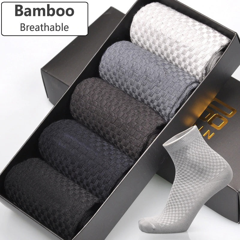 Men’s Bamboo Fiber Business Socks | Breathable, Odor-Resistant, Soft Dress Socks for Daily Comfort