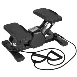 Mini Stepper Stair Stepper with Resistance Bands | Quiet Hydraulic Workout Machine with LCD Timer | 330LB Home Fitness Stepper