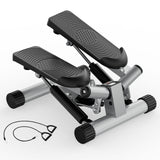 Mini Stepper with Resistance Bands | Compact Home Cardio & Full Body Workout Machine | Quiet, Adjustable, LED Display