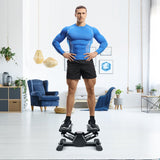 Mini Stepper Stair Stepper with Resistance Bands | Quiet Hydraulic Workout Machine with LCD Timer | 330LB Home Fitness Stepper