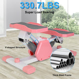 Mini Stepper Stair Stepper with Resistance Bands | Quiet Hydraulic Workout Machine with LCD Timer | 330LB Home Fitness Stepper