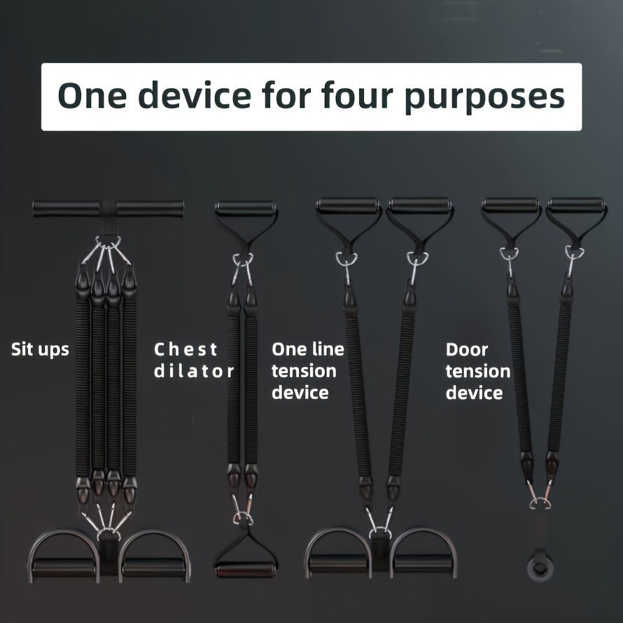 Adjustable Resistance Tension Bands Set with Foot Pedals & Handles | Full Body Home Fitness, Stretch & Core Training