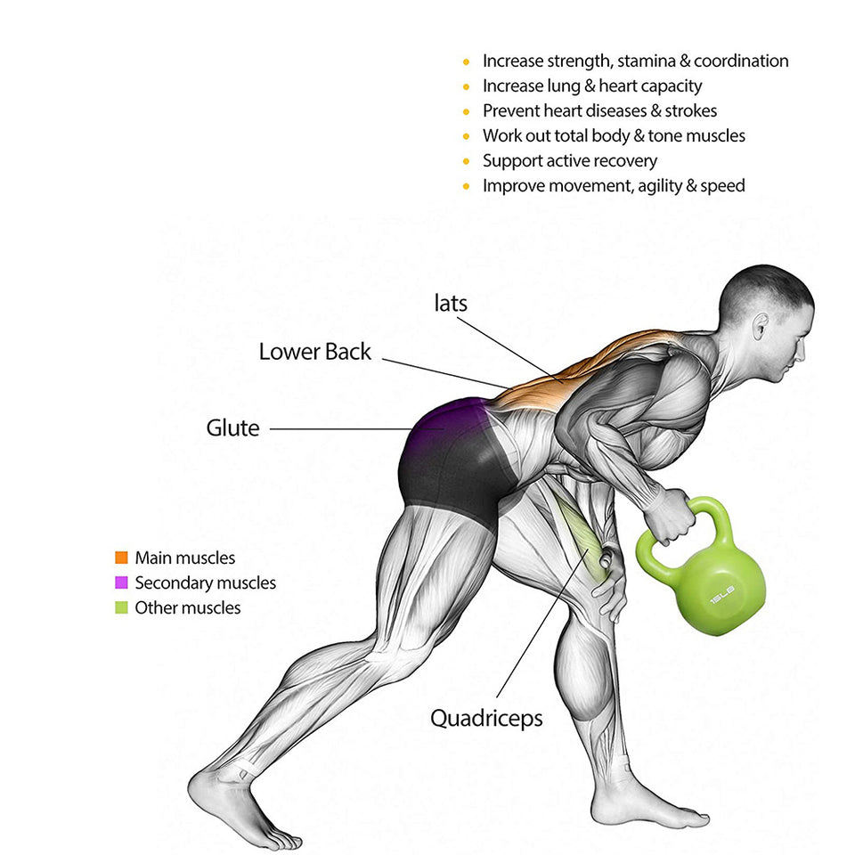 5lbs Kettlebell Set for Women | Vinyl Coated Kettle Bell for Home Gym Strength Training & Weight Lifting | Comfortable Grip