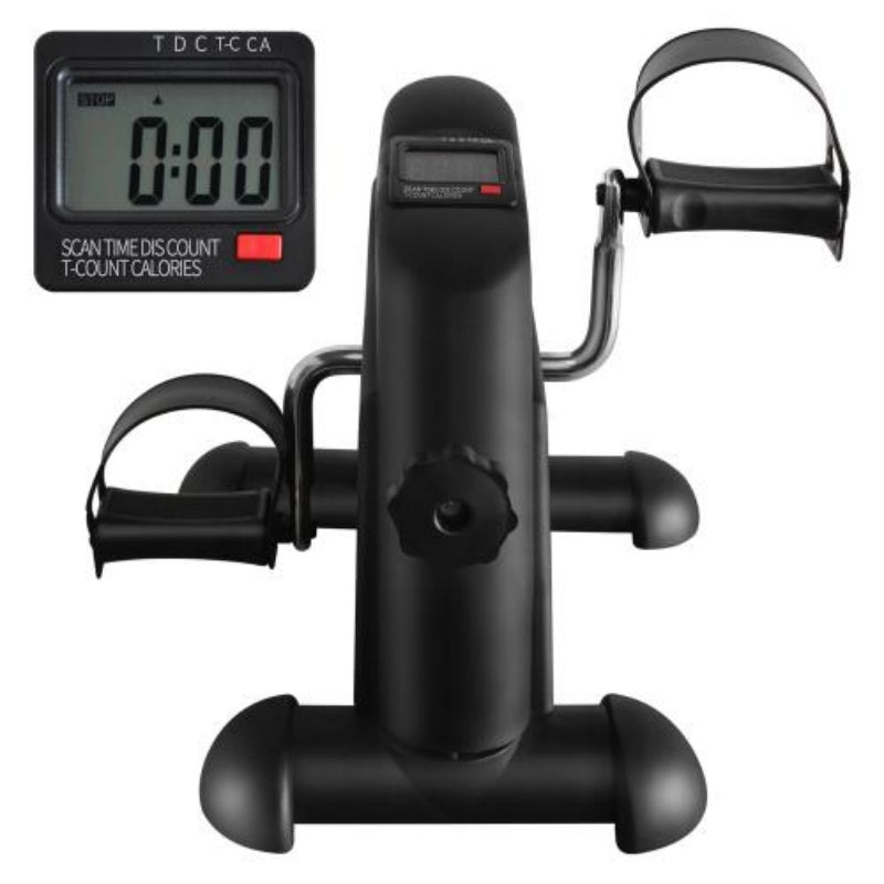Mini Exercise Bike for Home Rehab | Portable Pedal Trainer with Electronic Display & Instep Straps | 120KG Load Capacity