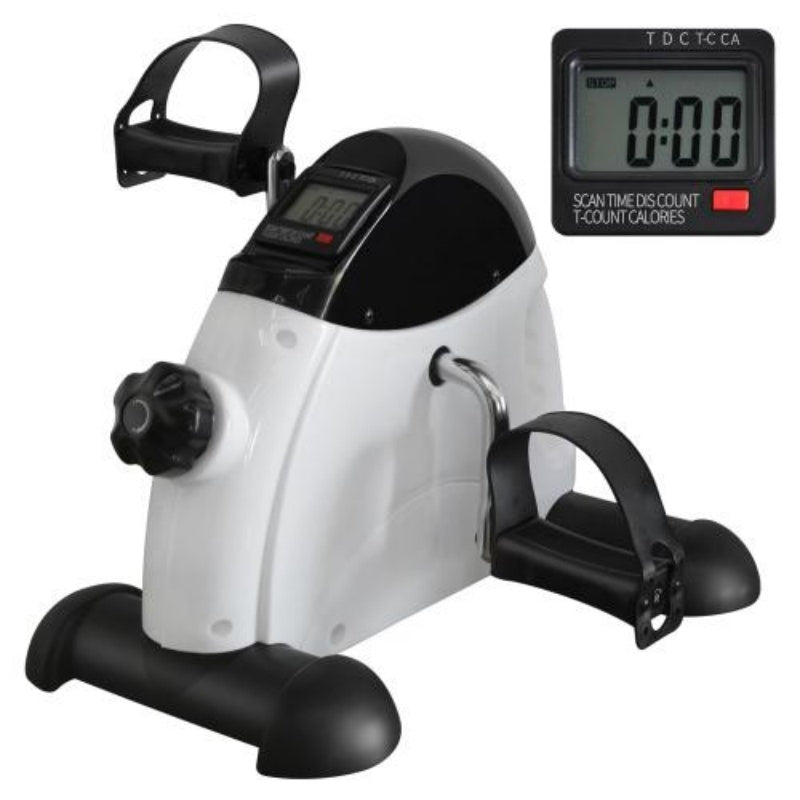 Mini Exercise Bike for Home Rehab | Portable Pedal Trainer with Electronic Display & Instep Straps | 120KG Load Capacity