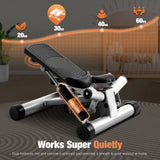 Mini Stepper with Resistance Bands | Compact Home Cardio & Full Body Workout Machine | Quiet, Adjustable, LED Display